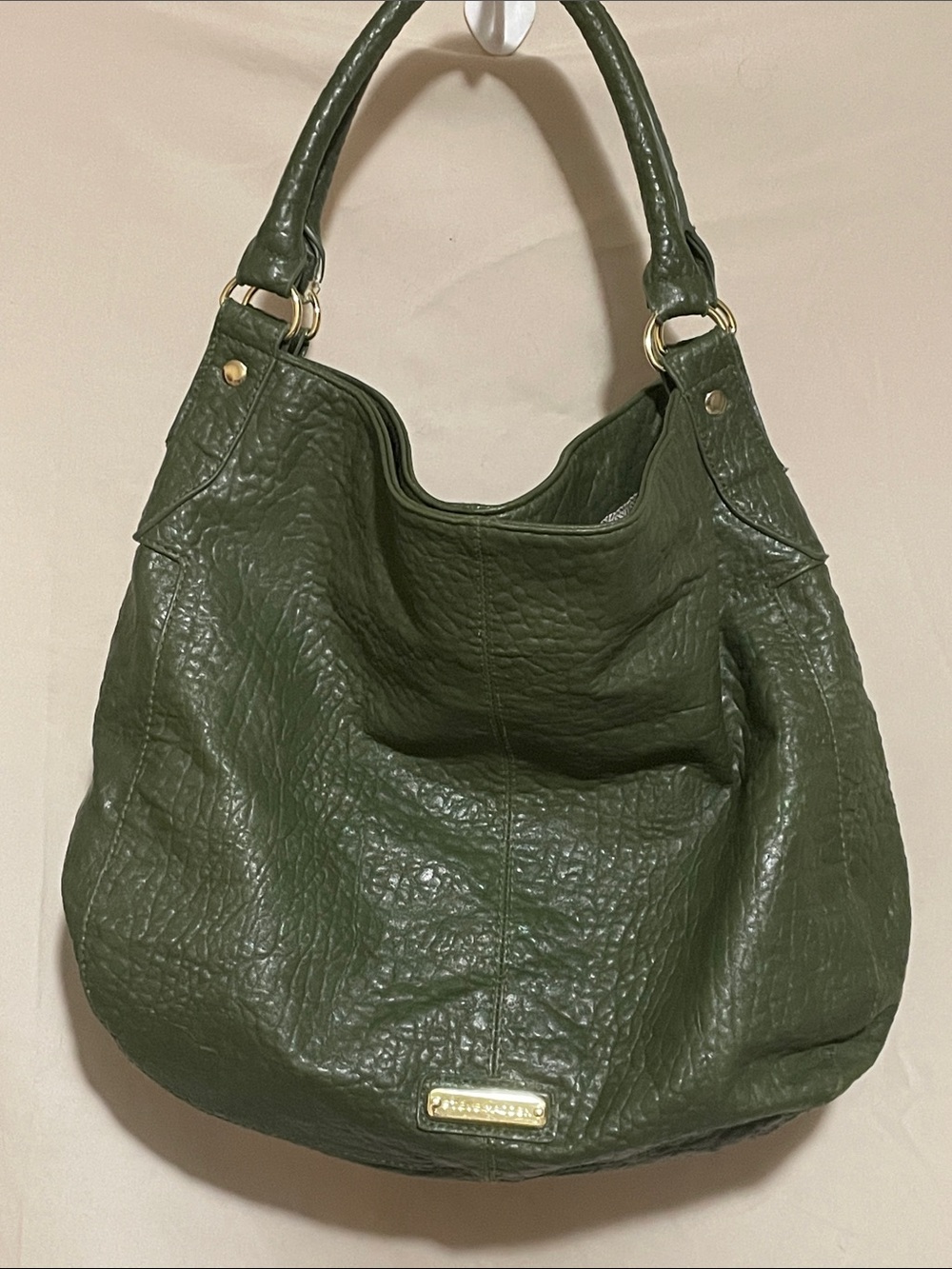Steve Madden Olive Green Leather Hobo Bag - Excellent Condition